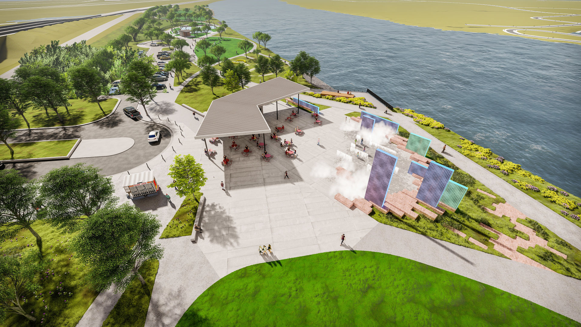 Missouri River riverfront redevelopment rendering